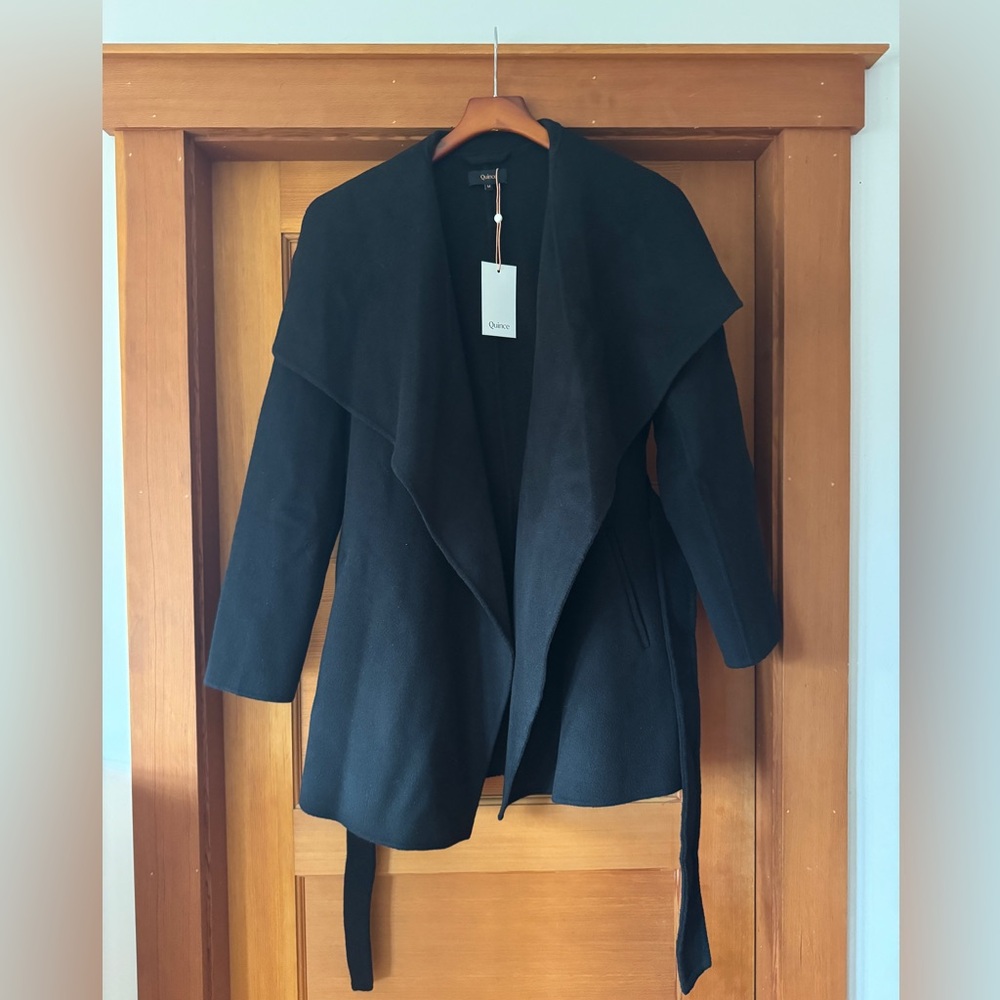 Quince Double-faced Merino Wool Draped Collar Short Wrap Coat, NWT, various